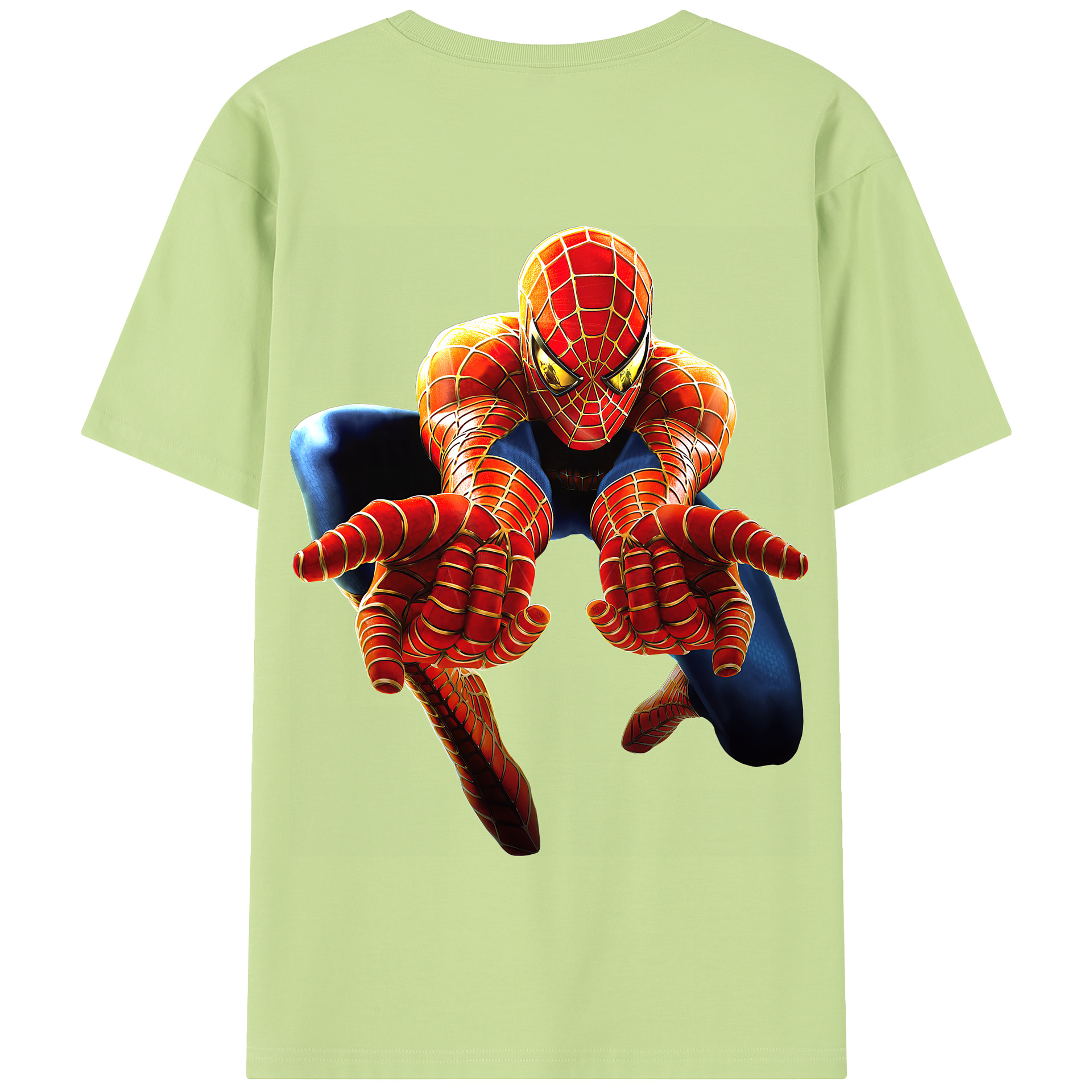 （画像用） Spider Man スパイダーマン 綿100％半袖Tシャツ（背面プリント）